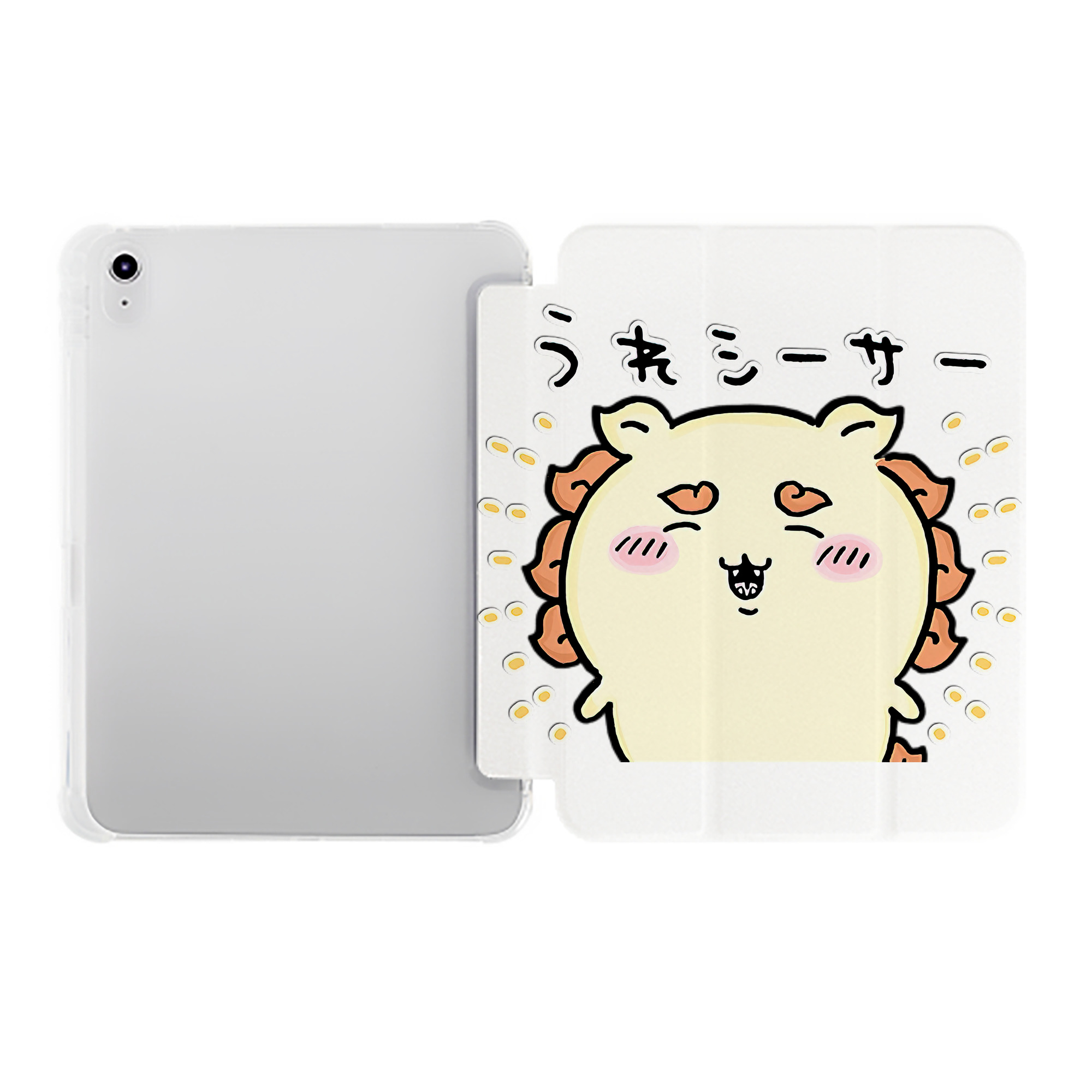 （画像用） ちいかわ シーサー Chii-kawa Shisa IPad ケース ペン収納付き 三つ折りスタンド PUレザー×シリコン 対応機種9.5/10.5/10.9インチ